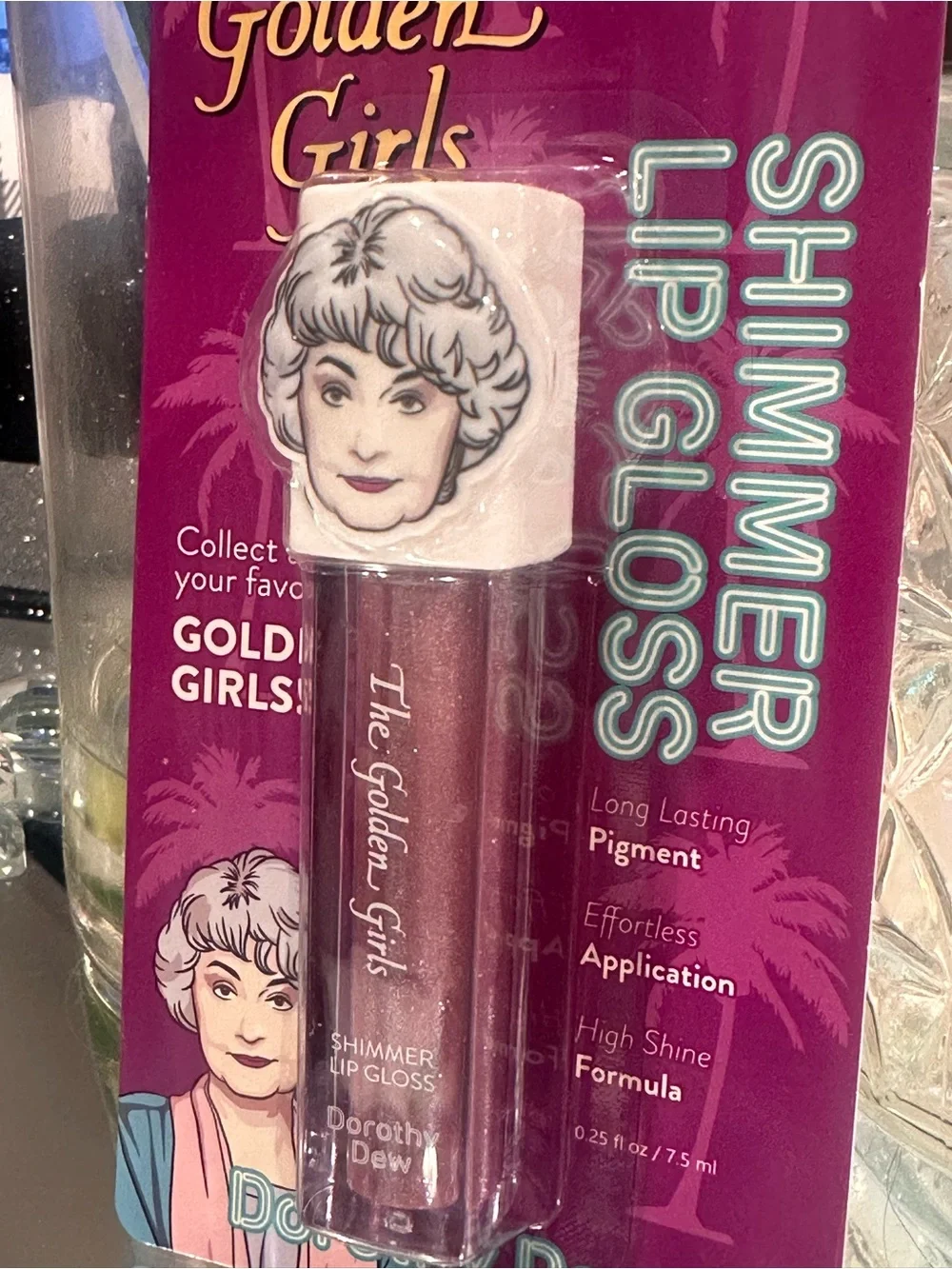 Golden Girls Dorothy Dew Shimmer Lip Gloss NEW Sealed Purple Collectible Makeup